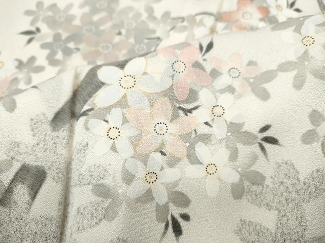 平和屋着物●訪問着　刺繍　枝桜文　金彩　正絹　逸品　CABF3337ut