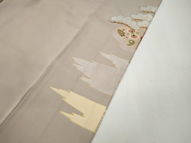 平和屋着物●豪華色留袖　駒刺繍　雲取り宝尽くし松文　金彩　正絹　逸品　CABF3338ut