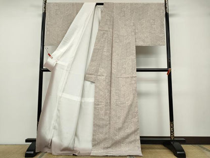 平和屋着物●本塩沢　吉祥花文　ロング丈　正絹　逸品　CABF3342ut