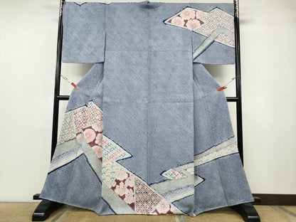 平和屋着物●名門　藤娘きぬたや・総絞り　訪問着　切嵌吉祥花文　正絹　逸品　未使用　CABF3344ut