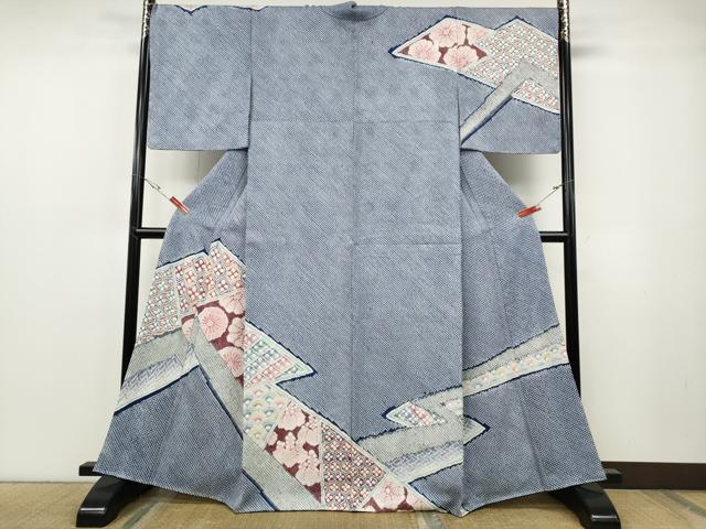 平和屋着物●名門　藤娘きぬたや・総絞り　訪問着　切嵌吉祥花文　正絹　逸品　未使用　CABF3344ut
