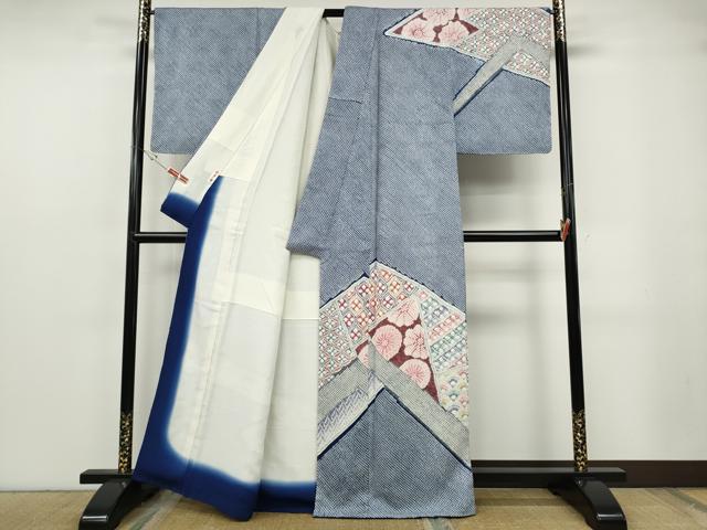 平和屋着物●名門　藤娘きぬたや・総絞り　訪問着　切嵌吉祥花文　正絹　逸品　未使用　CABF3344ut