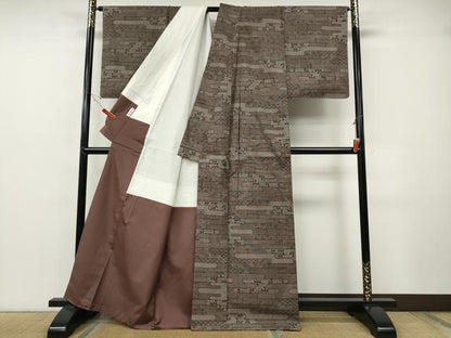 平和屋着物●本場大島紬　9マルキ　エ霞吉祥花文　正絹　逸品　CABF3345ut