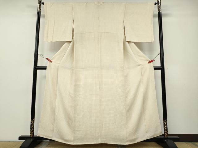 平和屋着物●上質な小紋　丸文　鬼しぼ縮緬　正絹　逸品　CABF3346ut