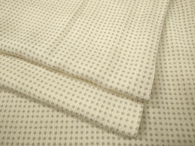 平和屋着物●上質な小紋　丸文　鬼しぼ縮緬　正絹　逸品　CABF3346ut