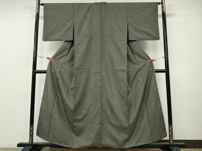 平和屋着物●上質な紬　霞文　背抜き仕立て　正絹　逸品　CABF3347ut