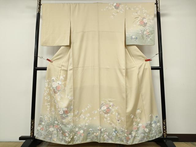 平和屋着物●訪問着　花籠文　暈し染め　金彩　正絹　逸品　CABF3348ut