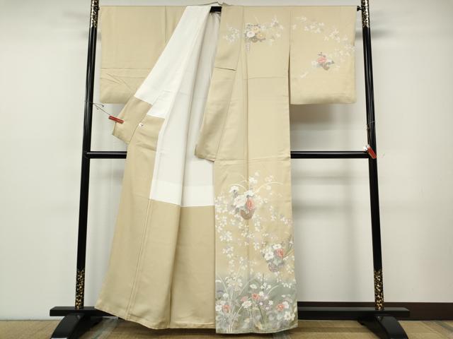 平和屋着物●訪問着　花籠文　暈し染め　金彩　正絹　逸品　CABF3348ut