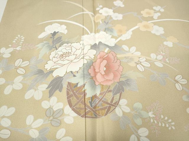 平和屋着物●訪問着　花籠文　暈し染め　金彩　正絹　逸品　CABF3348ut