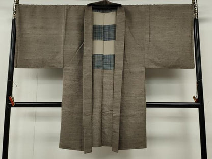 平和屋着物●男性　紬　アンサンブル　霞文　正絹　逸品　CABF3352ut