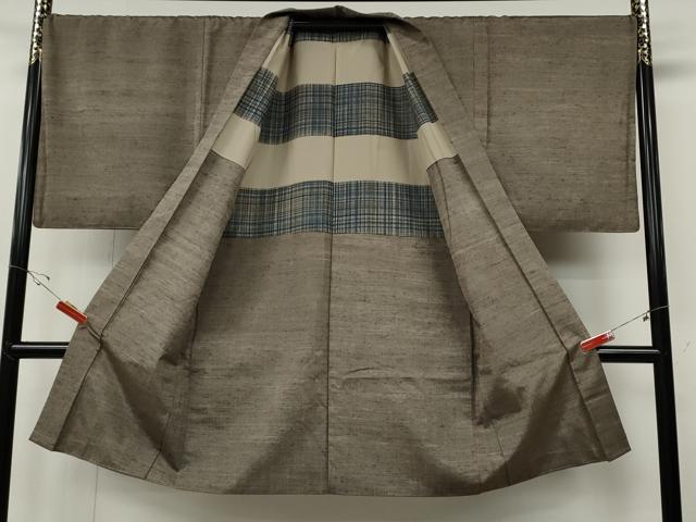 平和屋着物●男性　紬　アンサンブル　霞文　正絹　逸品　CABF3352ut