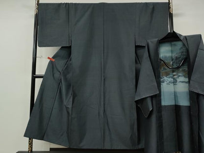 平和屋着物●男性　本場大島紬　アンサンブル　亀甲柄　正絹　逸品　未使用　CABF3353ut