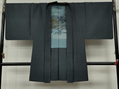 平和屋着物●男性　本場大島紬　アンサンブル　亀甲柄　正絹　逸品　未使用　CABF3353ut