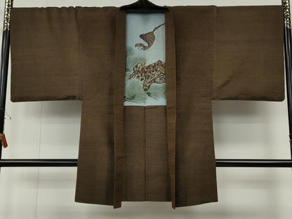 平和屋着物●男性　紬　アンサンブル　霞文　正絹　逸品　CABF3354ut