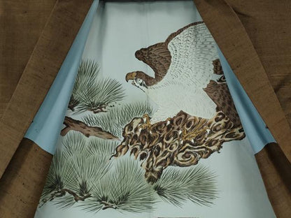 平和屋着物●男性　紬　アンサンブル　霞文　正絹　逸品　CABF3354ut