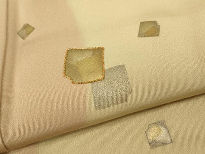 平和屋着物●訪問着　駒刺繍　破れ色紙立涌文　金銀彩　大丸扱い　正絹　逸品　未使用　CABF3356ut