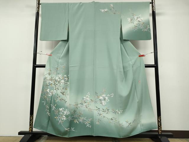 平和屋着物●訪問着　友禅　作家物　枝桜文　暈し染め　正絹　逸品　CABF3357ut