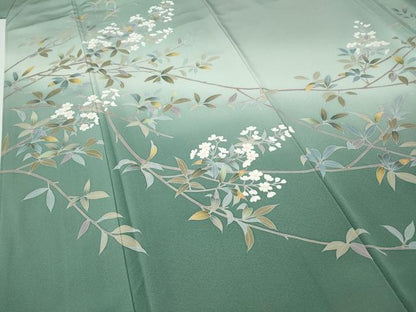 平和屋着物●訪問着　友禅　作家物　枝桜文　暈し染め　正絹　逸品　CABF3357ut