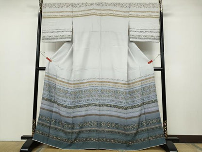 平和屋着物●訪問着　横段花唐草文　暈し染め　さが美扱い　正絹　逸品　CABF3360ut
