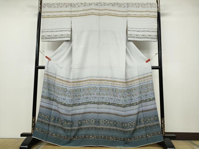 平和屋着物●訪問着　横段花唐草文　暈し染め　さが美扱い　正絹　逸品　CABF3360ut