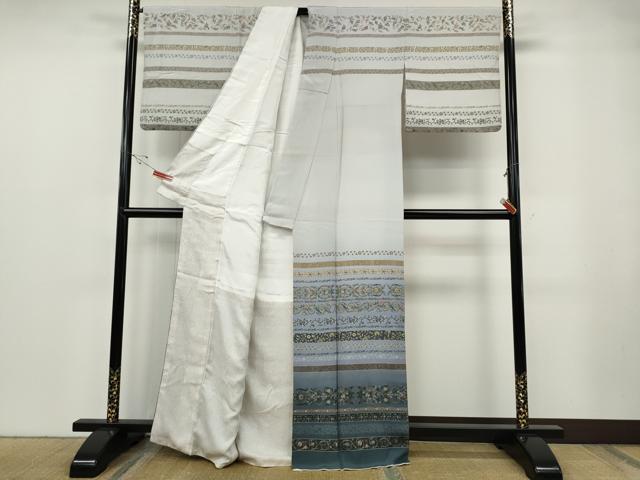 平和屋着物●訪問着　横段花唐草文　暈し染め　さが美扱い　正絹　逸品　CABF3360ut
