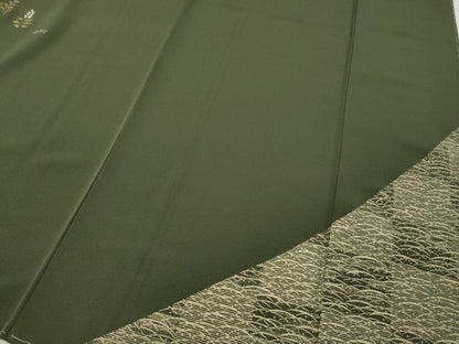 平和屋着物●訪問着　竹屋町刺繍　草花文　金彩　正絹　逸品　未使用　CABF3362ut