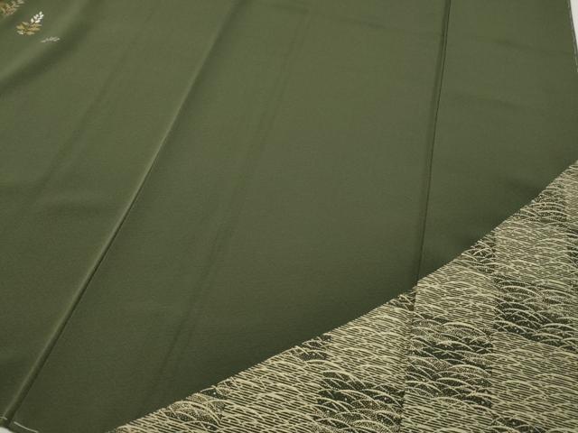 平和屋着物●訪問着　竹屋町刺繍　草花文　金彩　正絹　逸品　未使用　CABF3362ut