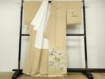 平和屋着物●訪問着　友禅　草花尽くし　暈し染め　正絹　逸品　CABF3365ut