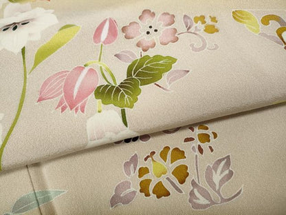 平和屋着物●訪問着　友禅　草花尽くし　暈し染め　正絹　逸品　CABF3365ut