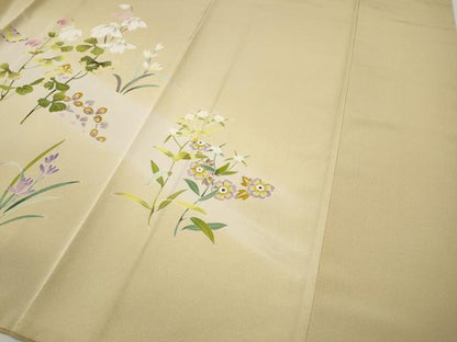 平和屋着物●訪問着　友禅　草花尽くし　暈し染め　正絹　逸品　CABF3365ut