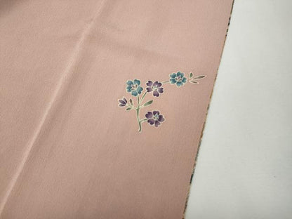 平和屋着物▼訪問着　切嵌吉祥花文　鬼しぼ縮緬　正絹　逸品　CABF3367ut