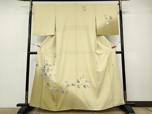 平和屋着物●訪問着　友禅　作家物　枝花文　暈し染め　正絹　逸品　CABF3369ut