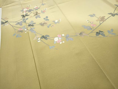 平和屋着物●訪問着　友禅　作家物　枝花文　暈し染め　正絹　逸品　CABF3369ut