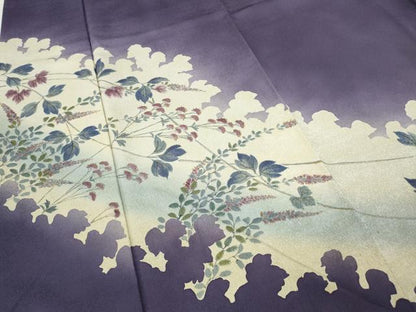 平和屋着物●訪問着　手描き　枝花文　暈し染め　さが美扱い　正絹　逸品　CABF3370ut