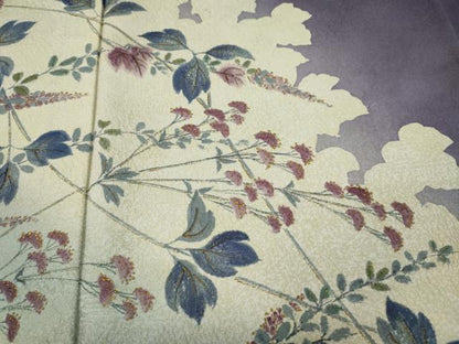 平和屋着物●訪問着　手描き　枝花文　暈し染め　さが美扱い　正絹　逸品　CABF3370ut
