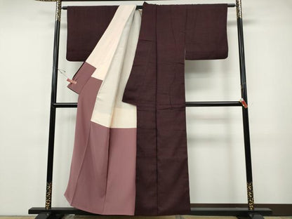 平和屋着物●結城紬　80亀甲　総詰め　正絹　逸品　CABF3371ut