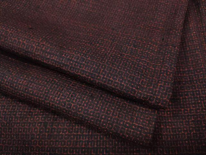 平和屋着物●結城紬　80亀甲　総詰め　正絹　逸品　CABF3371ut