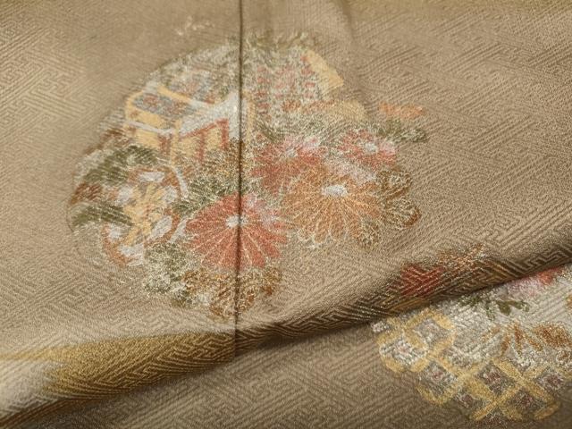 平和屋着物●訪問着　雪輪御所車花文　暈し染め　金銀彩　正絹　逸品　CABF3372ut
