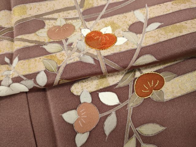 平和屋着物●訪問着　駒刺繍　エ霞枝花文　金彩　正絹　逸品　未使用　CABF3373ut