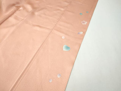 平和屋着物●訪問着　駒刺繍　地紙草花文　暈し染め　金彩　正絹　逸品　CABF3377ut