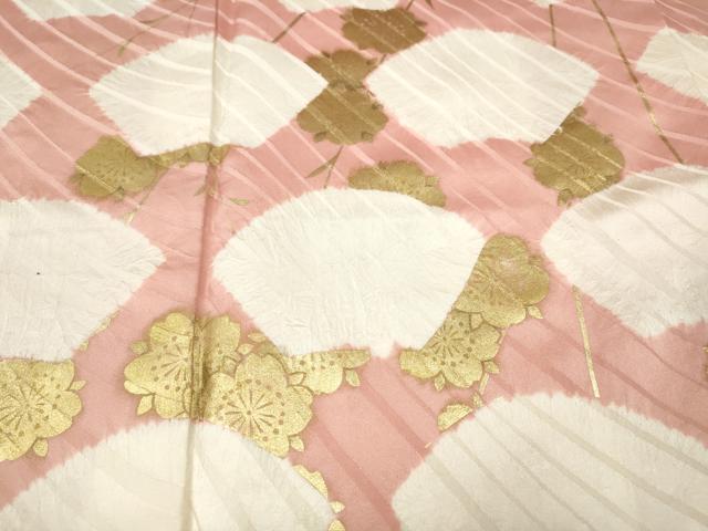 平和屋着物●訪問着　地紙枝垂れ桜文　金彩　正絹　逸品　CABF3378ut