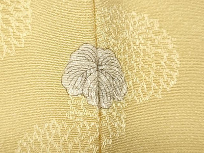 平和屋着物●上質な色無地　菊地紋　蜂蜜色　正絹　逸品　未使用　CABF3383ut