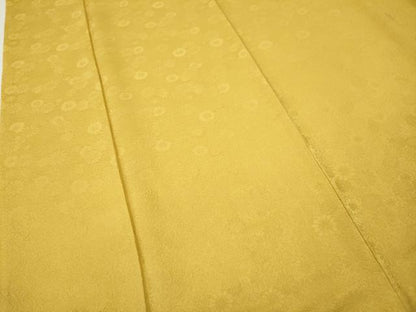 平和屋着物●上質な色無地　舞花地紋　黄金色　正絹　逸品　CABF3384ut