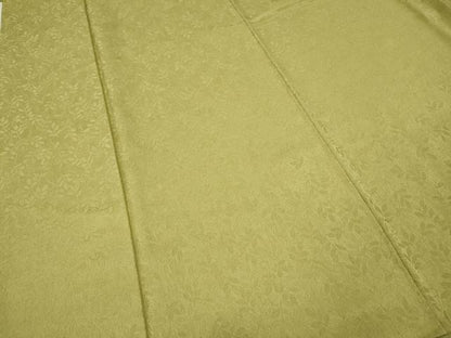 平和屋着物●上質な色無地　枝葉地紋　抹茶色　正絹　逸品　CABF3386ut