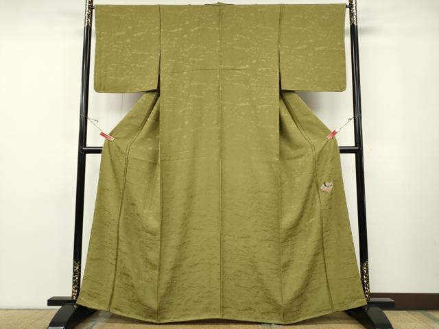 平和屋着物○上質な色無地 風景地紋 梅幸茶色 正絹 逸品 CABF3387ut