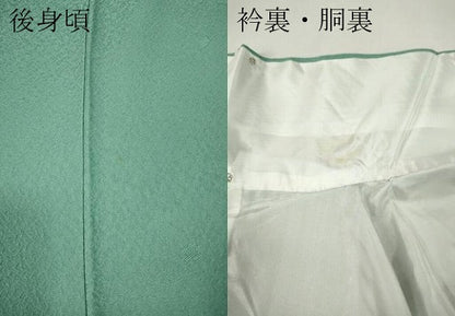 平和屋着物●上質な色無地　舞花地紋　新橋色　正絹　逸品　CABF3388ut