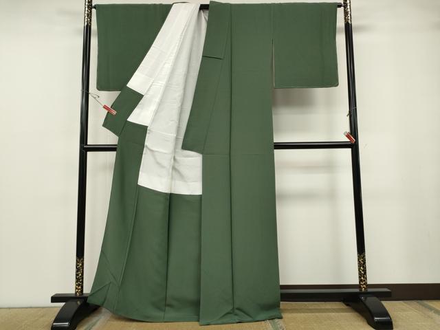 平和屋着物●上質な色無地　作家物　柳煤竹色　正絹　逸品　未使用　CABF3390ut