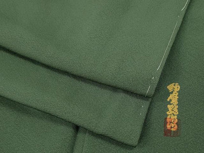 平和屋着物●上質な色無地　作家物　柳煤竹色　正絹　逸品　未使用　CABF3390ut