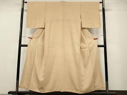 平和屋着物●上質な色無地　雄黄色　正絹　逸品　CABF3392ut