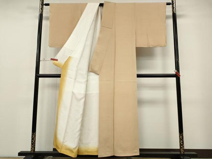 平和屋着物●上質な色無地　雄黄色　正絹　逸品　CABF3392ut